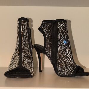 Madden Girl Black and Silver Studded Heels